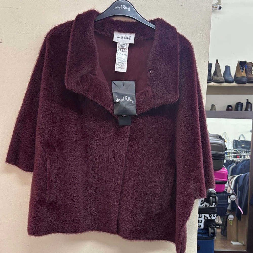 Joseph Ribkoff Burgundy Teddy Jacket